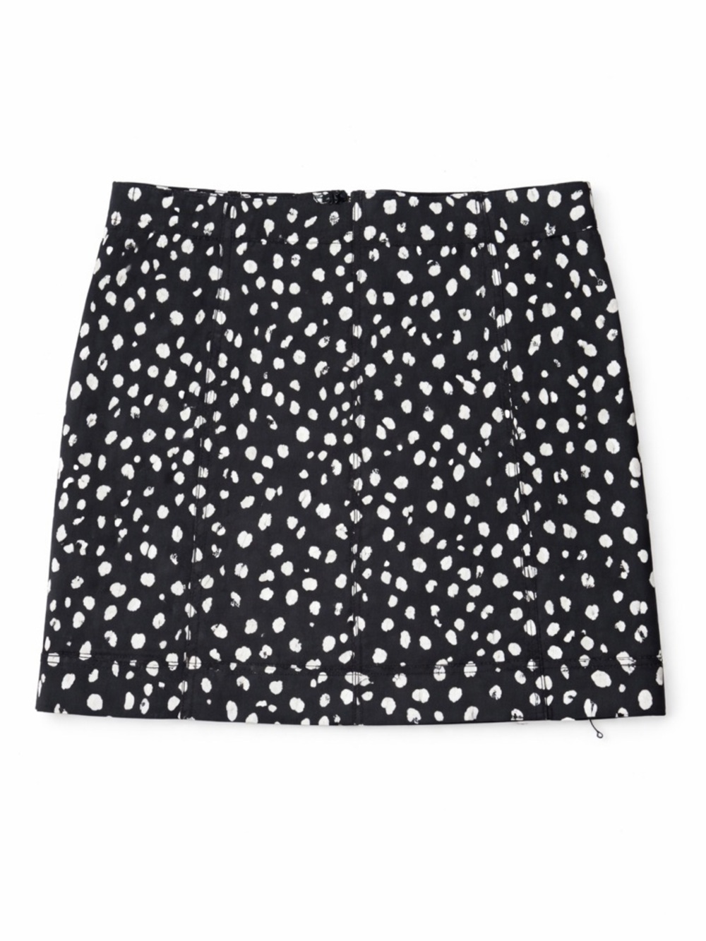 Jolt Black Mini Skirt with White Spot Print